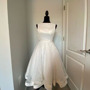 Milano Tea Length Bow Back Wedding Dress